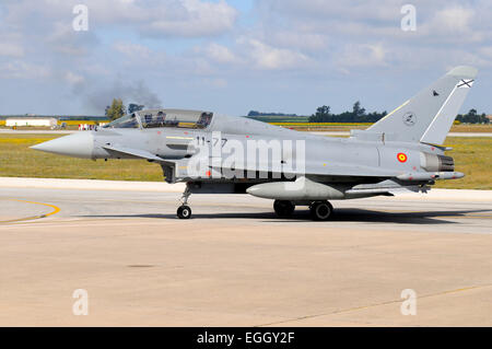 Eurofighter EF2000 Typhoon von der spanischen Luftwaffe am Moron Air Base, Spanien. Stockfoto