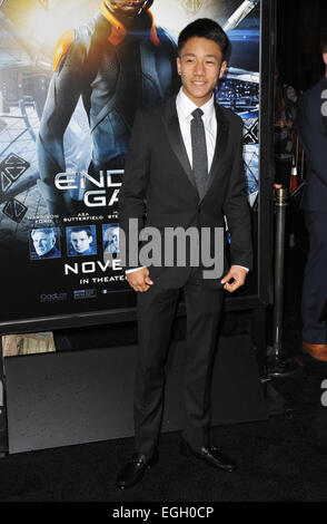 LOS ANGELES, CA - 28. Oktober 2013: Brandon so Hoo an der Los Angeles premiere seines Films "Ender es Game" in TCL Chinese Theatre. Stockfoto