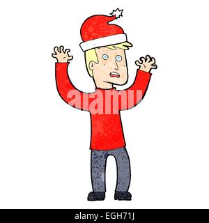 Cartoon Mann immer bereit für Weihnachten Stock Vektor