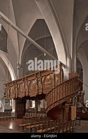 Chor-Bildschirm Aegidien Kirche Santa, 14. Jahrhundert, Lübeck, Schleswig-Holstein, Deutschland Stockfoto