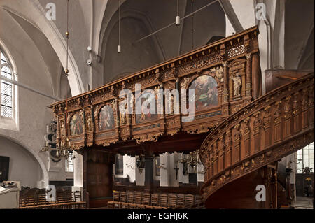 Chor-Bildschirm Aegidien Kirche Santa, 14. Jahrhundert, Lübeck, Schleswig-Holstein, Deutschland Stockfoto