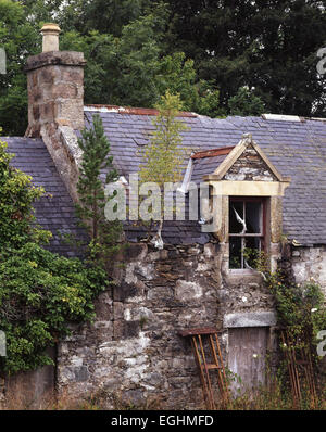 Verlassenen Bauernhaus und aus Gebäuden, obere Tullochgrue in der Nähe von Aviemore, Cairngorms, Grampian Mountains, Schottland Stockfoto