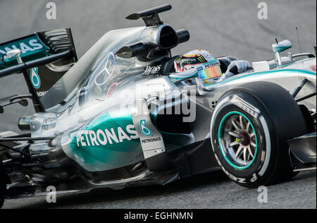 Lewis Hamilton (GBR), Mercedes-Benz AMG Petronas F1 Team W06, Formel1 Testsitzungen, Circuit de Catalunya. Stockfoto