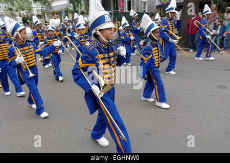 Children's Marching Band, Parade, Mardi Gras, New Orleans, Louisiana, USA Stockfoto