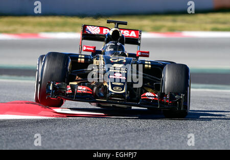 Romain Grosjean (FRA), Lotus F1 Team E23, Formel1 Testsitzungen, Circuit de Catalunya. Stockfoto