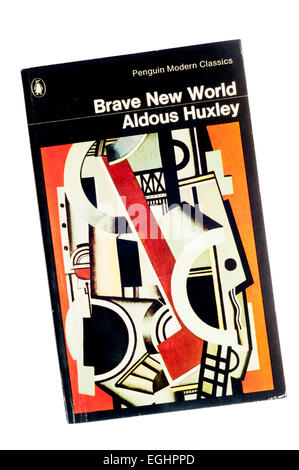 Penguin Modern Classics Edition von Brave New World von Aldous Huxley. Cover zeigt Details der mechanischen Elemente von F. Léger. Stockfoto