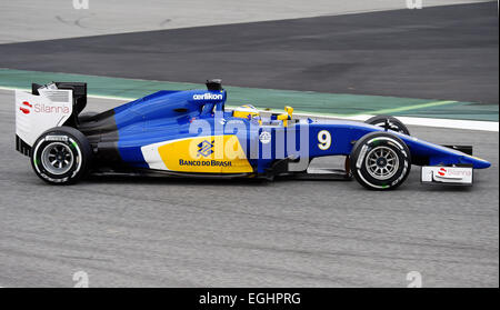 Circuit de Catalunya Montmelo in der Nähe von Barcelona, Spanien 19.-22.2.15, Formel 1 Tests--Marcus Ericsson (SWE), Sauber C34 Stockfoto