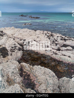 Ein Blick auf die Isle of Rum aus Tarskavaig, Isle Of Skye Stockfoto