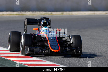 Circuit de Catalunya Montmelo in der Nähe von Barcelona, Spanien 19.-22.2.15, Formel 1 Tests - Fernando Alonso (ESP), McLaren MP4-30 Stockfoto