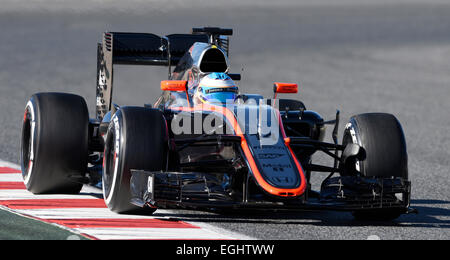 Circuit de Catalunya Montmelo in der Nähe von Barcelona, Spanien 19.-22.2.15, Formel 1 Tests - Fernando Alonso (ESP), McLaren MP4-30 Stockfoto