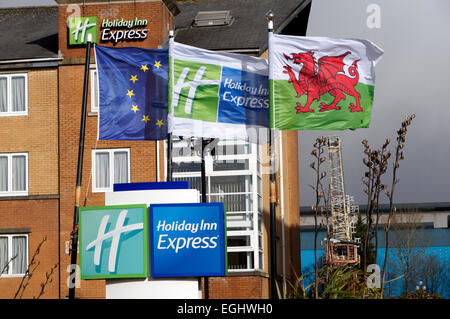 Holiday Inn Express, Atalntic Wharf, Bucht von Cardiff, Cardiff, Südwales, UK. Stockfoto