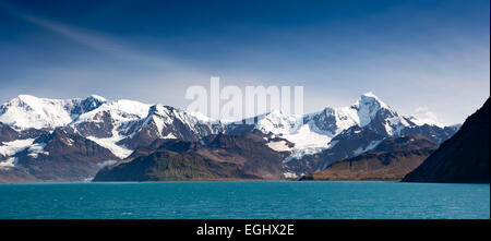 Süd-Georgien, Cumberland Bay, Mt Sugartop, Paulsen Peak, Berge rund um Grytviken Stockfoto