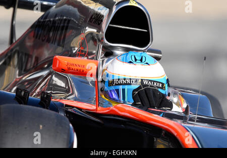 Circuit de Catalunya Montmelo in der Nähe von Barcelona, Spanien 19.-22.2.15, Formel 1 Tests - Fernando Alonso (ESP), McLaren MP4-30 Stockfoto