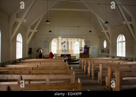 Süd-Georgien, Grytviken, alte norwegische Walfänger Kirchenraum Stockfoto