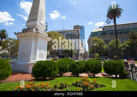 Pirámide de Mayo. Plaza de Mayo, Buenos Aires, Argentinien. Stockfoto