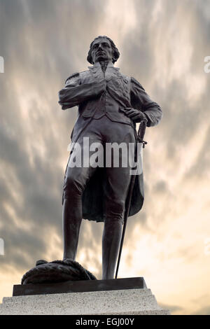 Statue von Admiral Horatio Nelson in Old Portsmouth Hampshire UK Stockfoto