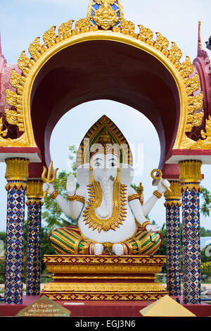 Asien, Thailand, Ko Samui, Tempel, Ganesha Statue, Nuan Na Ram, Wat Plai Laem Stockfoto