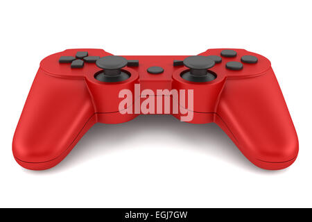 roten Gamepad isoliert auf weißem Hintergrund Stockfoto
