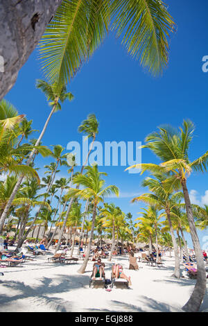 Dominikanische Republik. Strand von Punta Cana. 2015. Stockfoto