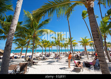 Dominikanische Republik. Strand von Punta Cana. 2015. Stockfoto