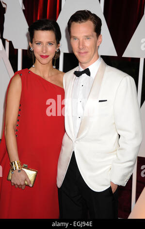 BENEDICT CUMBERBATCH Englisch film Schauspieler und Ehefrau Sophie Hunter im Februar 2015. Foto Jeffrey Mayer Stockfoto