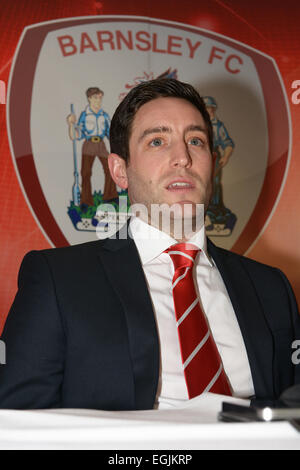 Barnsley, UK. Mittwoch, 25. Februar 2015. Barnsley FC neue Manager Lee Johnson wird vorgestellt. Bild: Scott Bairstow/Alamy Stockfoto