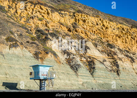 Bademeister Turm Nr. 1 auf Torrey Pines State Beach. La Jolla, Kalifornien, USA. Stockfoto