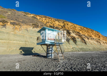 Bademeister Turm Nr. 1 auf Torrey Pines State Beach. La Jolla, Kalifornien, USA. Stockfoto