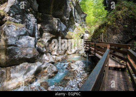 Promenade in die Seisenbergklamm, Weißbach, Saalach, Lofer, Zell am See Bezirk, Salzburg, Österreich Stockfoto