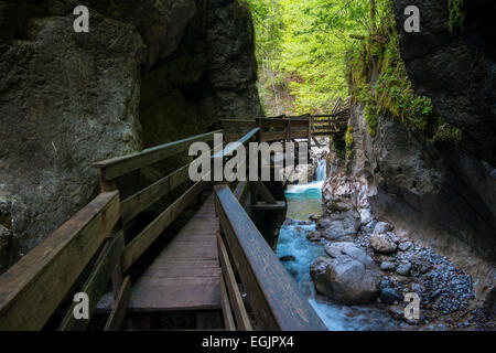 Promenade in die Seisenbergklamm, Weißbach, Saalach, Lofer, Zell am See Bezirk, Salzburg, Österreich Stockfoto