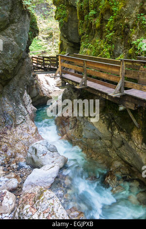 Promenade in die Seisenbergklamm, Weißbach, Saalach, Lofer, Zell am See Bezirk, Salzburg, Österreich Stockfoto