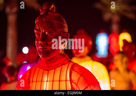 Laternen der Terrakotta-Krieger als Teil von Sydney Chinese New Year Festival Dawes Point Februar 2015 Stockfoto