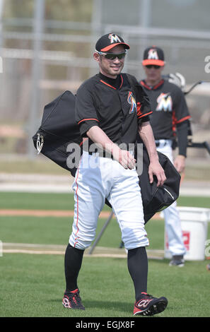 Jupiter, Florida, USA. 25. Februar 2014. Ichiro Suzuki (Marlins) MLB: Miami Marlins Frühling Trainingslager in Jupiter, Florida, Vereinigte Staaten von Amerika. © AFLO/Alamy Live-Nachrichten Stockfoto