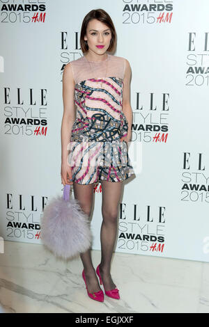 London. 24. Februar 2015. Ella Catliff Teilnahme an der Elle Style Awards 2015 in The Sky Garden am 24. Februar 2015 in London. / Bild Allianz © Dpa/Alamy Live-Nachrichten Stockfoto