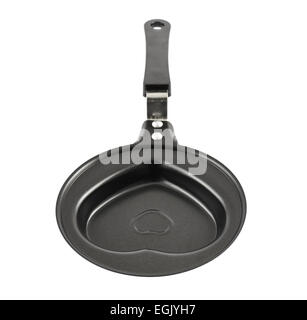In Herzform Metall Pfanne isoliert Stockfoto
