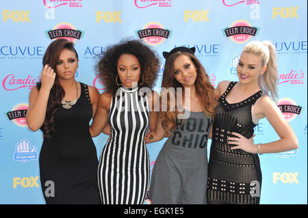 LOS ANGELES, CA - 11. August 2013: Kleiner Mix - Perrie Edwards, Jesy Nelson, Leigh-Anne Pinnock & Jade Thirlwall - auf der 2013 Teen Choice Awards im Gibson Amphitheatre, Universal City, Hollywood. Stockfoto