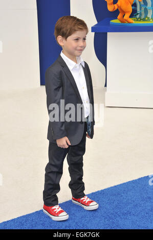 LOS ANGELES, CA - 28. Juli 2013: Jacob Tremblay bei der Los Angeles Premiere seines Films "Die Schlümpfe 2" am Regency Village Theatre in Westwood. Stockfoto