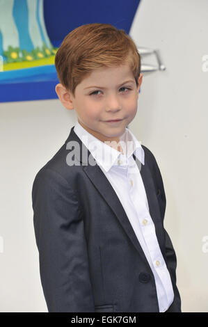 LOS ANGELES, CA - 28. Juli 2013: Jacob Tremblay bei der Los Angeles Premiere seines Films "Die Schlümpfe 2" am Regency Village Theatre in Westwood. Stockfoto