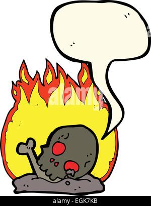 Cartoon brennen alte Knochen mit Sprechblase Stock Vektor