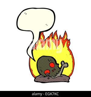 Cartoon brennen alte Knochen mit Sprechblase Stock Vektor
