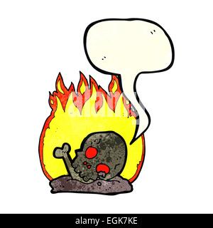 Cartoon brennen alte Knochen mit Sprechblase Stock Vektor