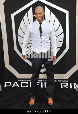 LOS ANGELES, CA - 9. Juli 2013: Ricky Whittle bei der Premiere von Pacific Rim im Dolby Theater, Hollywood. Stockfoto