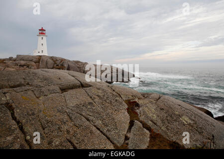 Leuchtturm in Peggys Cove, Nova Scotia, Kanada Stockfoto