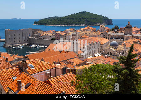 Blick über die Dächer von Dubrovnik, Kroatien Stockfoto