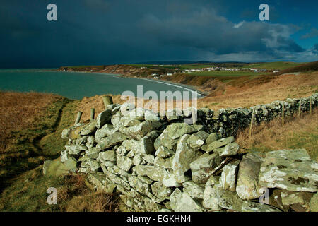 Gewitterwolken über Clan Bay, The Machars, Dumfries und Galloway Stockfoto