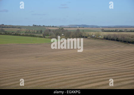 Blick auf Ackerland, Old Sarum, in der Nähe von Salisbury, Wiltshire Stockfoto