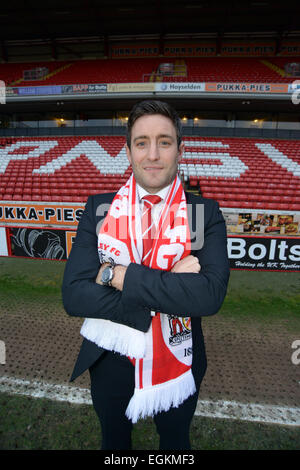 Barnsley, UK. Mittwoch, 25. Februar 2015. Barnsley FC neue Manager Lee Johnson wird vorgestellt. Bild: Scott Bairstow/Alamy Stockfoto