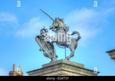 Statue des Einhorns, Hampton Court Stockfoto