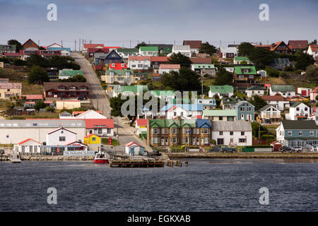 Südatlantik, Falkland, Stanley, Altstadt, Steg und neues Besucherzentrum Stockfoto