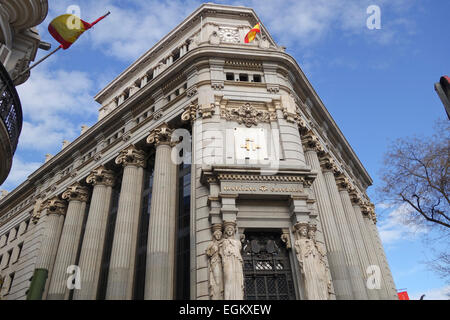 Eingang-Cervantes-Institut Sitz für spanische Kultur und Sprache in Calle Alcala, Madrid, Spanien Stockfoto